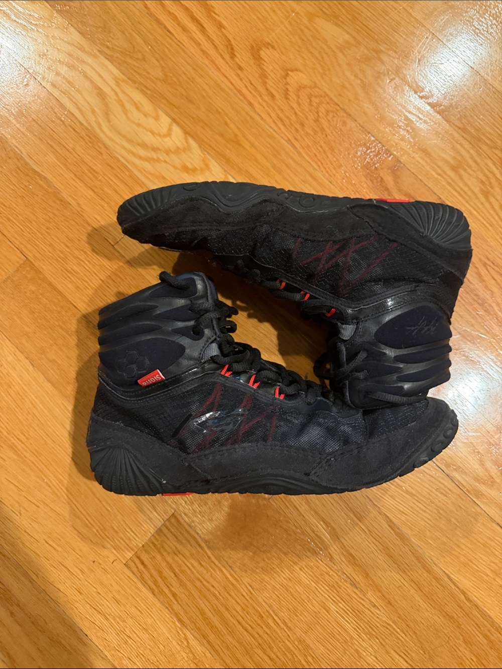 RUDIS KS (Kyle Snyder) Men's Black & Red Wrestling Shoes